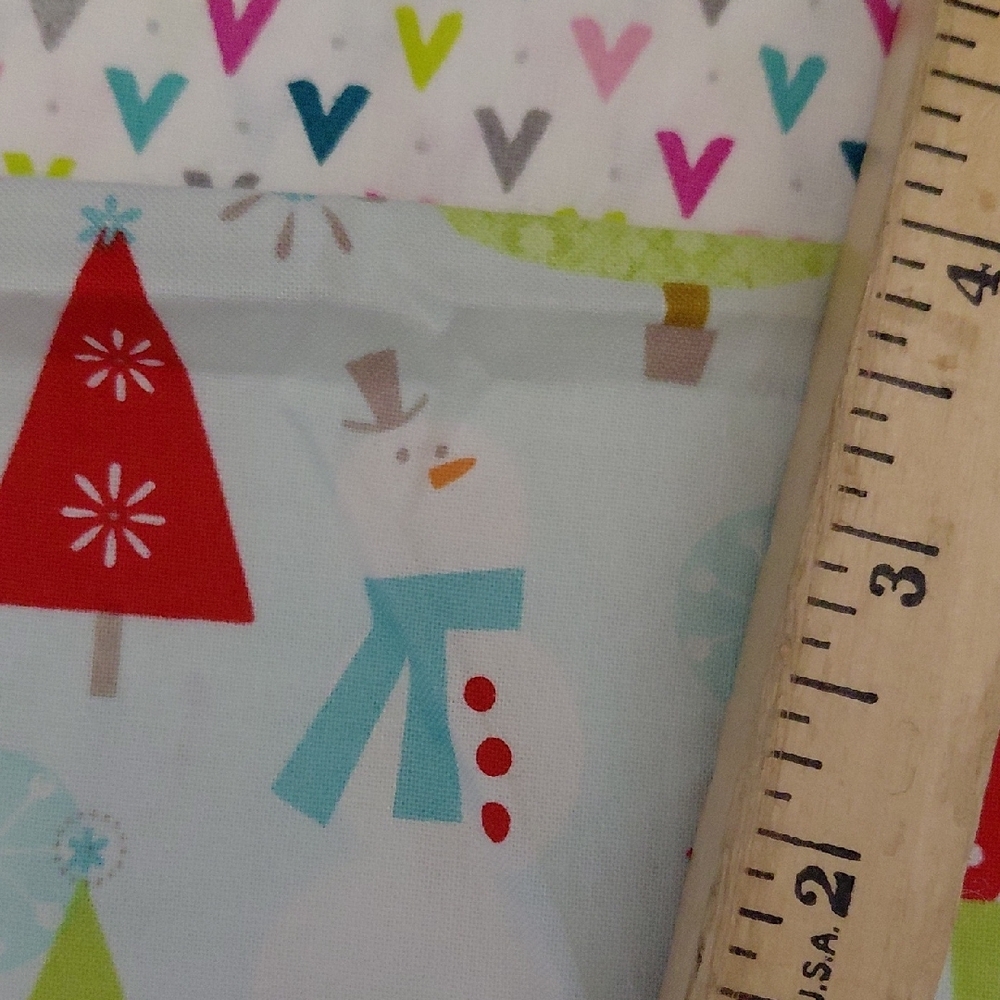 Christmas Pastel Snowman and Tree Fabric - Picture 3 of 7